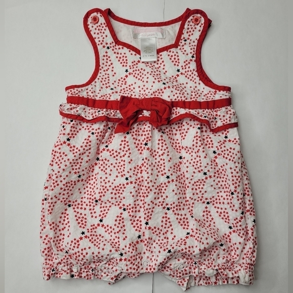 Janie and Jack 0-3 months Layette #pinktag 4th of July Romper 2010 - Picture 1 of 6